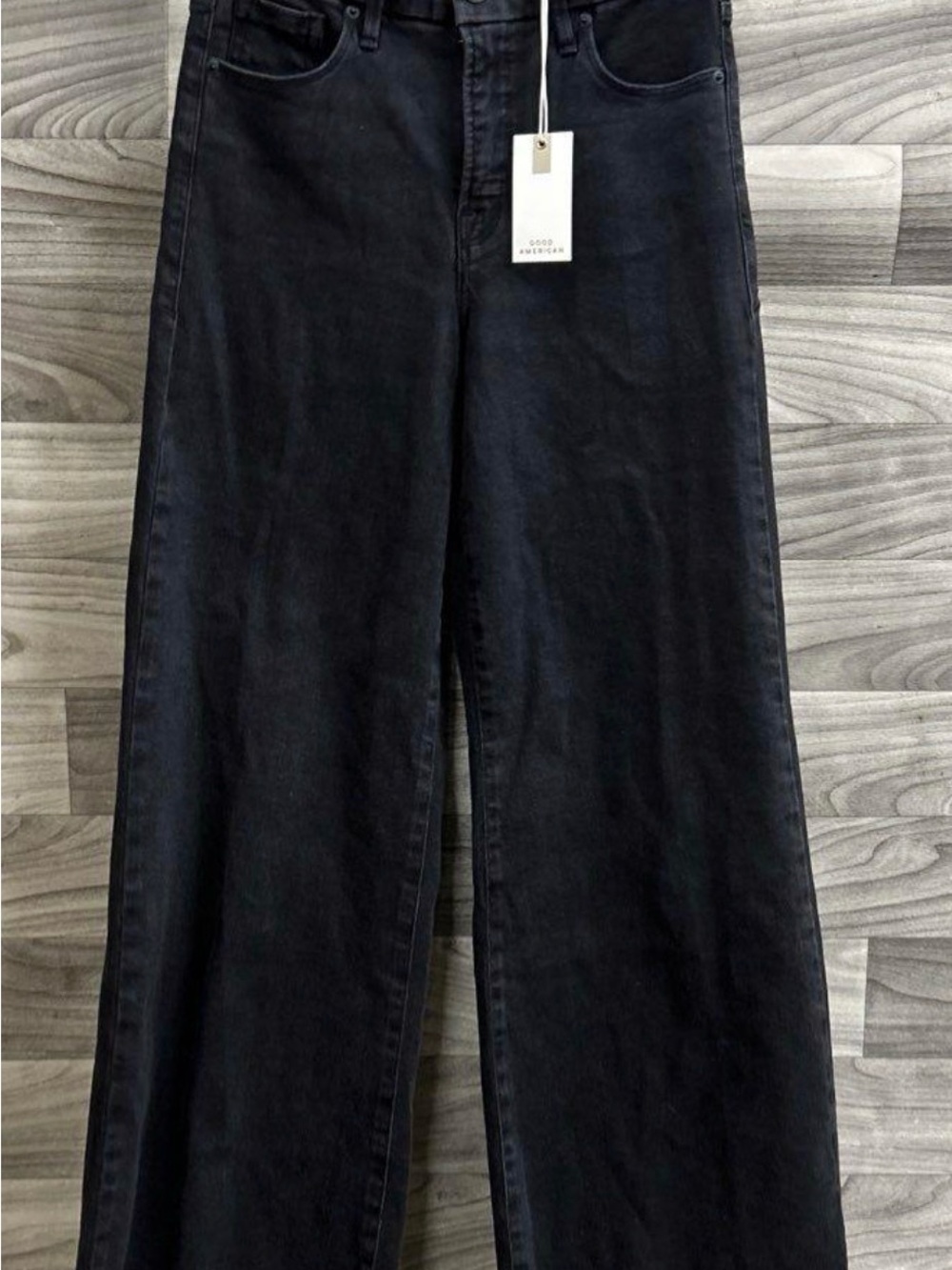 NWT-Good American Black Wide-Leg Jeans-Size 6P